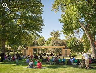 Students gathered at Garden Theatre