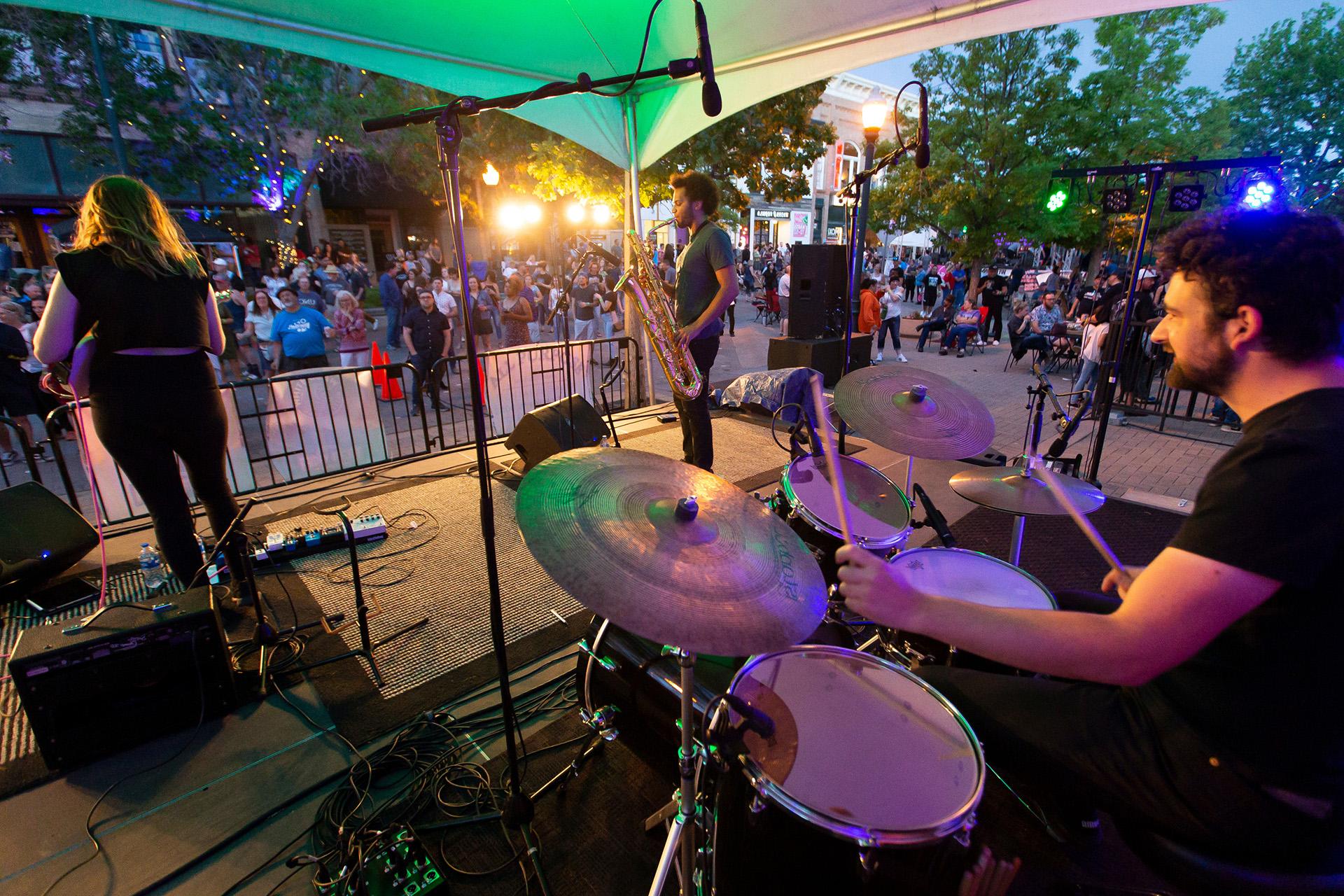 Band playing in downtown Greeley